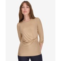 Womens Long Sleeve Faux Wrap Top