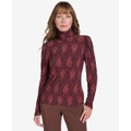 Womens Paisley-Print Turtleneck