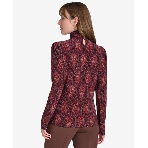 타미힐피거 Womens Paisley-Print Turtleneck