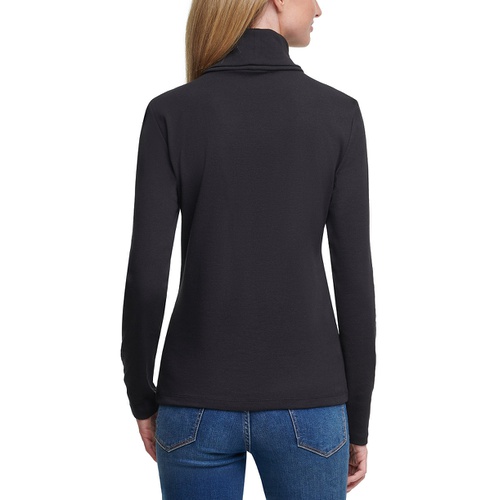 타미힐피거 Womens Long Sleeve Cotton Turtleneck Top