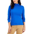 Womens Long Sleeve Cotton Turtleneck Top