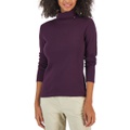 Womens Long Sleeve Cotton Turtleneck Top