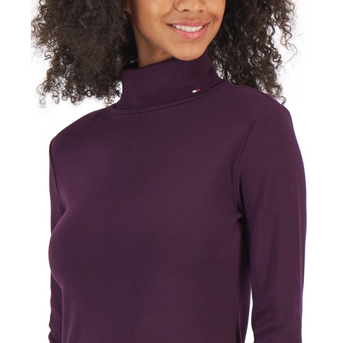 타미힐피거 Womens Long Sleeve Cotton Turtleneck Top