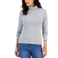 Womens Long Sleeve Cotton Turtleneck Top