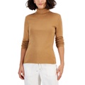 Womens Long Sleeve Cotton Turtleneck Top