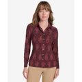 Womens Paisley-Print Knit Shirt