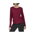 Womens Cotton Blend Ribbed Long Sleeve T-Shirt