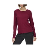 Womens Cotton Blend Ribbed Long Sleeve T-Shirt