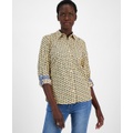 Womens Cotton Printed Utility Shirt