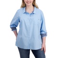 Plus Size Cotton Roll-Tab Shirt