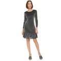 Womens Shimmer-Knit Ruffled-Hem Dress