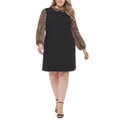 Plus Size Layered-Look Shift Dress