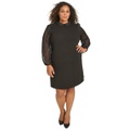 Plus Size Layered-Look Shift Dress