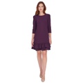 Womens 3/4-Sleeve Ruffled-Hem Dress