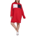 Plus Size Colorblocked Hoodie Dress