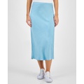 Womens Pull-On Midi Slip Skirt