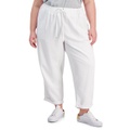 Plus Size High-Rise Cuffed Twill Pants