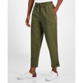 Womens High Rise Cuffed Twill Pants