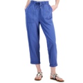 Womens High Rise Cuffed Twill Pants