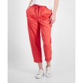 Womens High Rise Cuffed Twill Pants