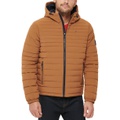 Mens Stretch Quilted Hooded Jacket