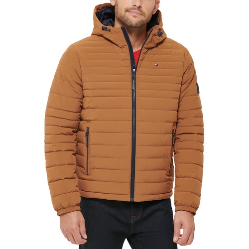 타미힐피거 Mens Stretch Quilted Hooded Jacket