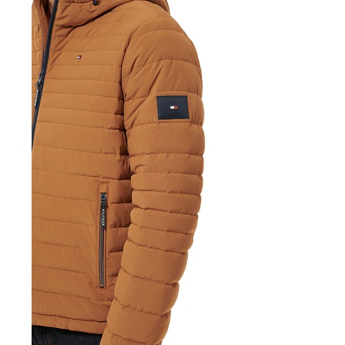 타미힐피거 Mens Stretch Quilted Hooded Jacket