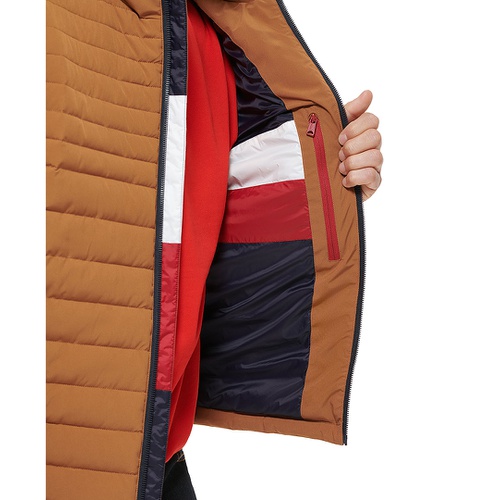 타미힐피거 Mens Stretch Quilted Hooded Jacket