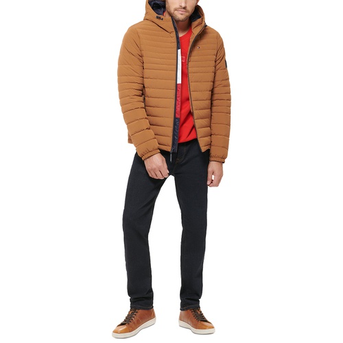 타미힐피거 Mens Stretch Quilted Hooded Jacket