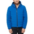 Mens Stretch Quilted Hooded Jacket