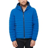 Mens Stretch Quilted Hooded Jacket