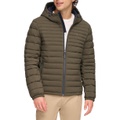 Mens Stretch Quilted Hooded Jacket