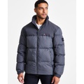 Mens Mixed-Media Puffer Jacket