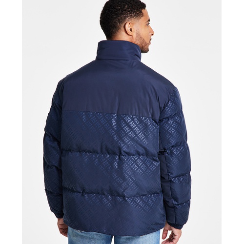 타미힐피거 Mens Mixed-Media Puffer Jacket