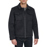 Mens Faux Suede Trucker Jacket