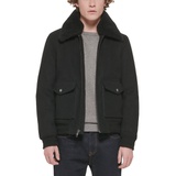 Mens Faux-Fur-Collar Bomber Jacket