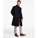 Mens Modern-Fit Solid Double-Breasted Overcoat