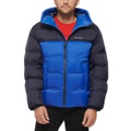 Mens Colorblock Performance Hooded Puffer Jacket