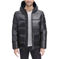 Mens Pearlized Performance Hooded Puffer Coat