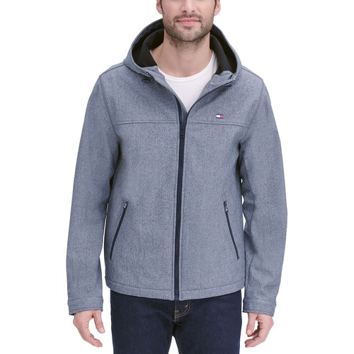 타미힐피거 Mens Hooded Soft-Shell Jacket