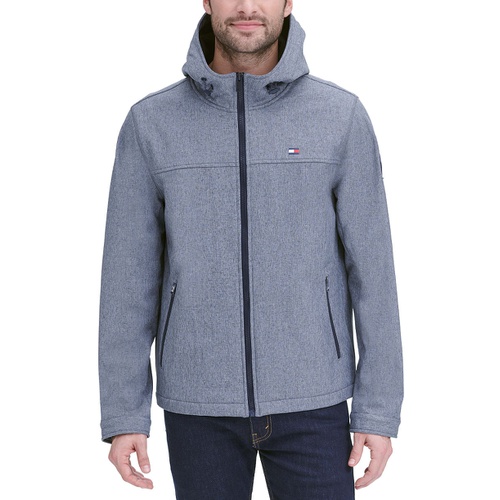 타미힐피거 Mens Hooded Soft-Shell Jacket