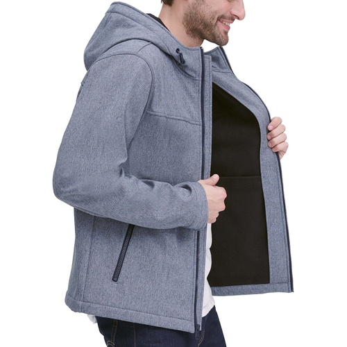 타미힐피거 Mens Hooded Soft-Shell Jacket