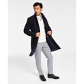 Mens Addison Wool-Blend Trim Fit Overcoat