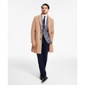 Mens Addison Wool-Blend Trim Fit Overcoat