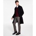 Mens Addison Wool-Blend Trim Fit Overcoat