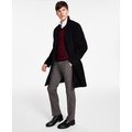 Mens Addison Wool-Blend Trim Fit Overcoat