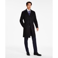 Mens Addison Wool-Blend Trim Fit Overcoat