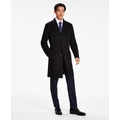 Mens Addison Wool-Blend Trim Fit Overcoat