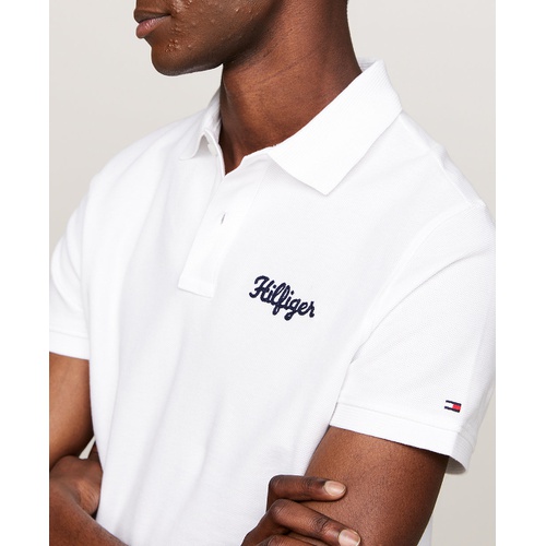 타미힐피거 Mens Regular-Fit Hilfiger Stitch Logo Polo Shirt