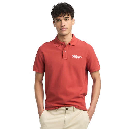 타미힐피거 Mens Regular-Fit Hilfiger Stitch Logo Polo Shirt